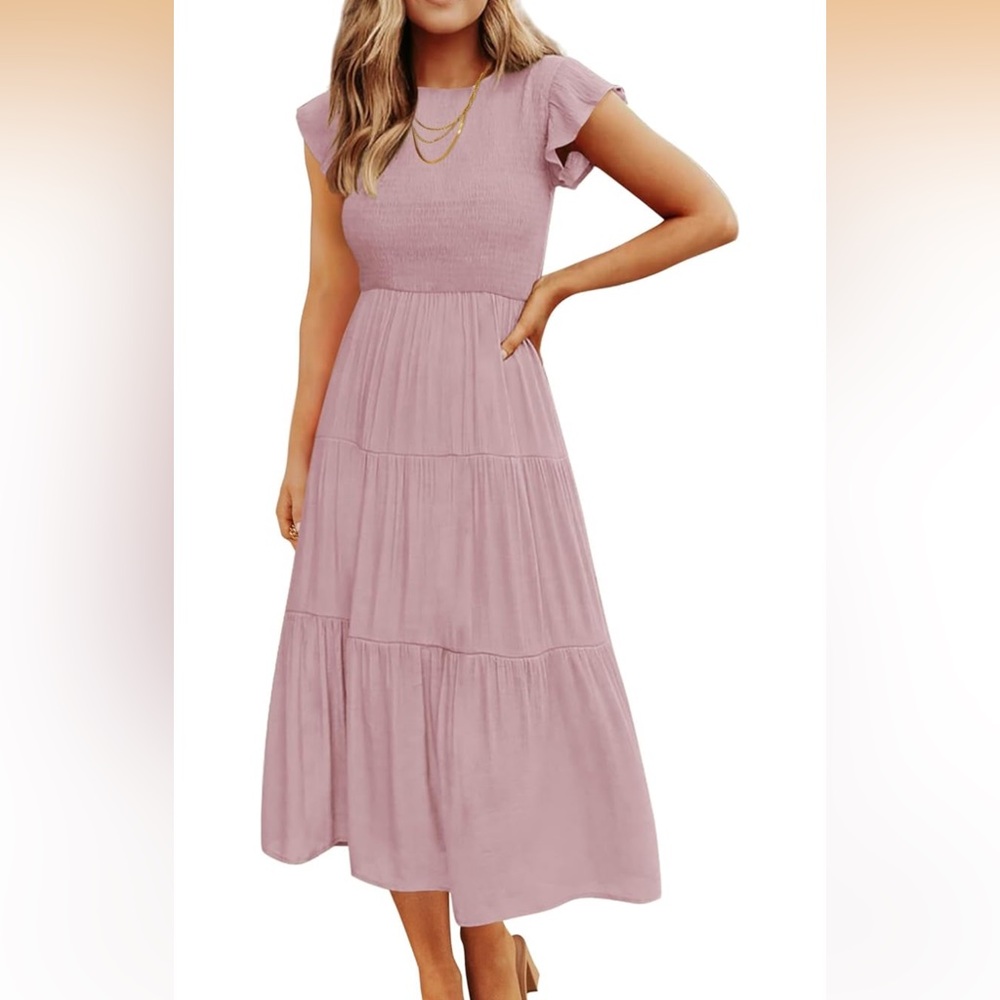 Chic Mauve Tiered Dress